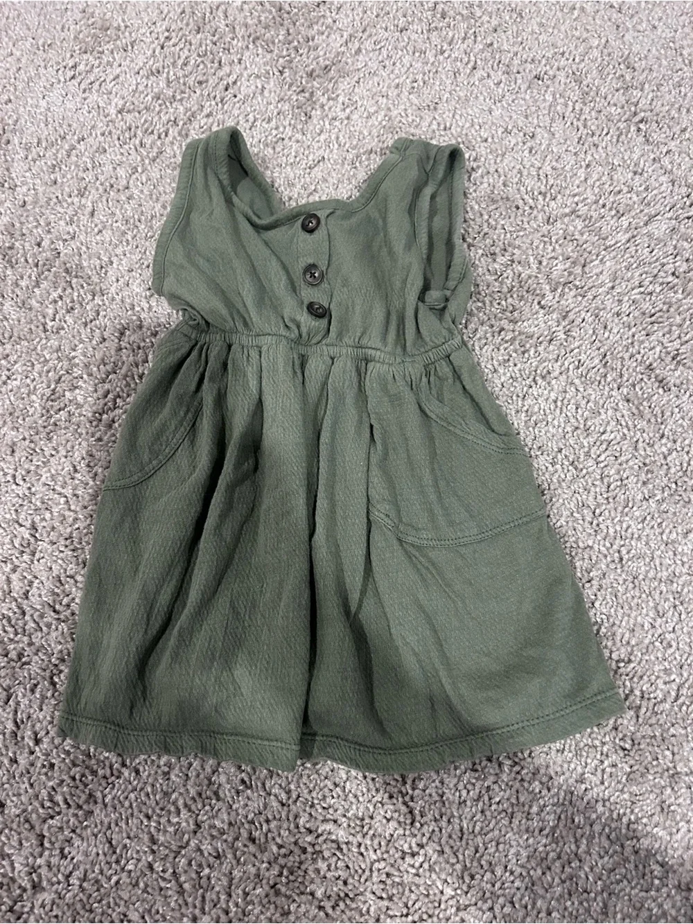 Old Navy Olive Green Sleeveless Button Dress